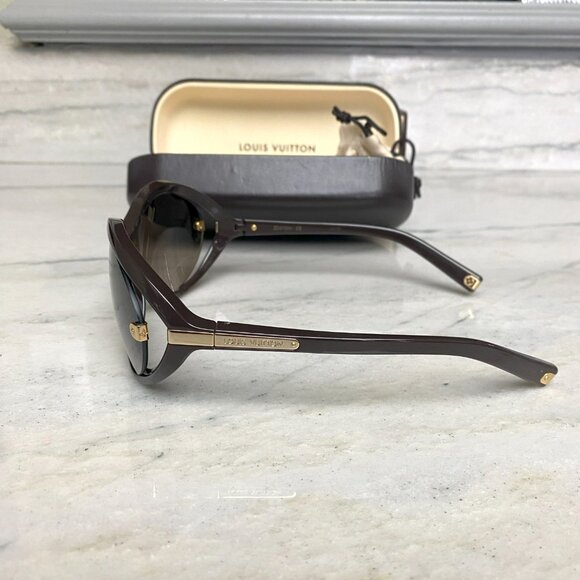LOUIS VUITTON Brown Plastic Frame Daphne Sunglasses Shades Z0415W - Picture 4 of 9